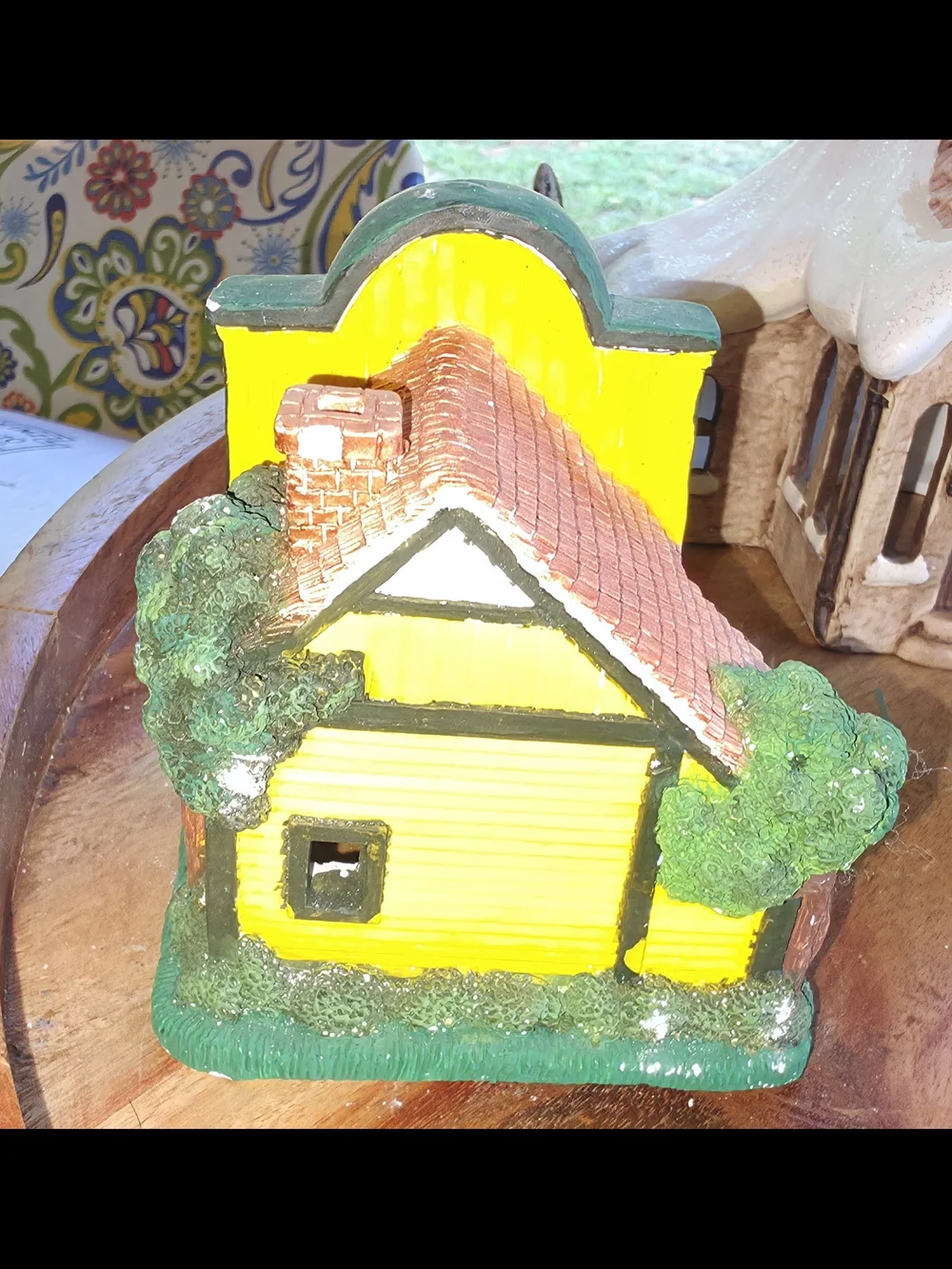 Miniature General Store Figurine - Yellow & Green